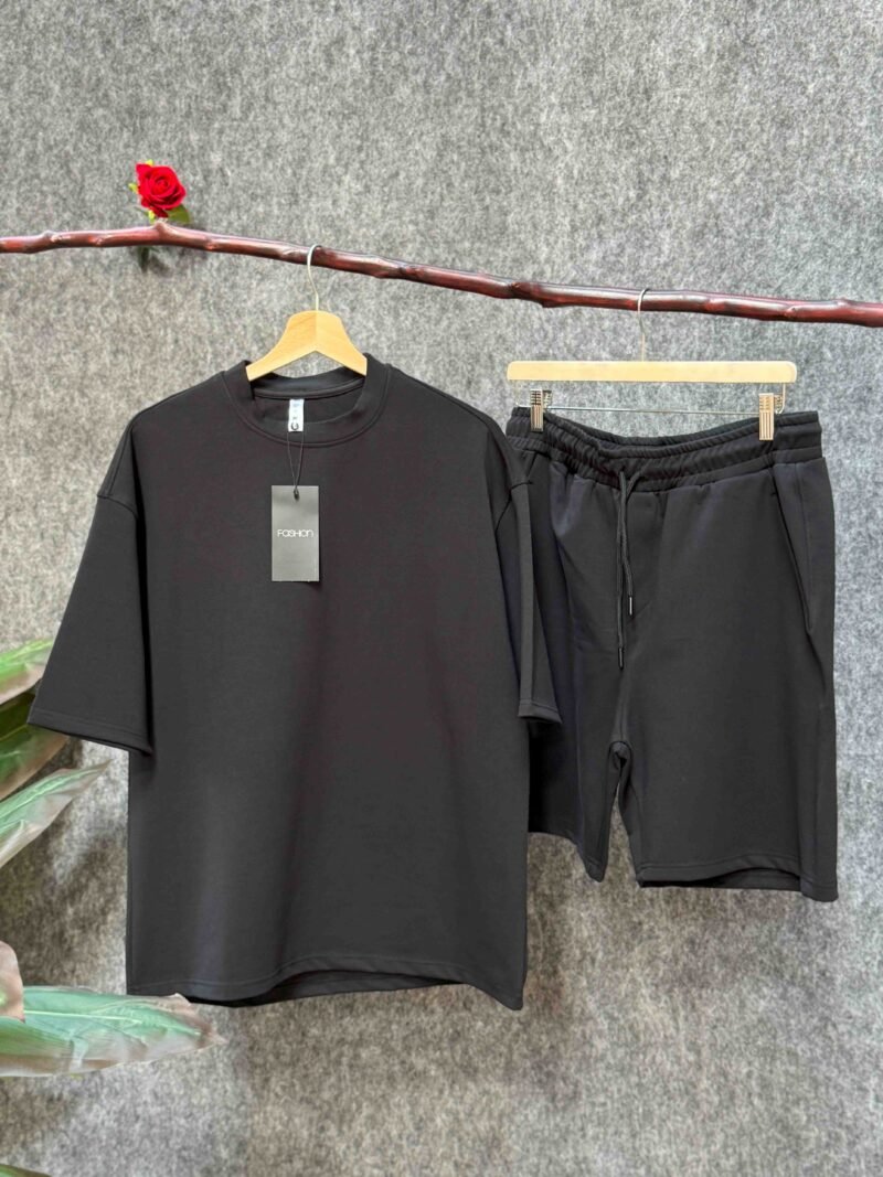 ⁦Plain Men's Suit, T-shirt And Shorts⁩ - الصورة ⁦3⁩