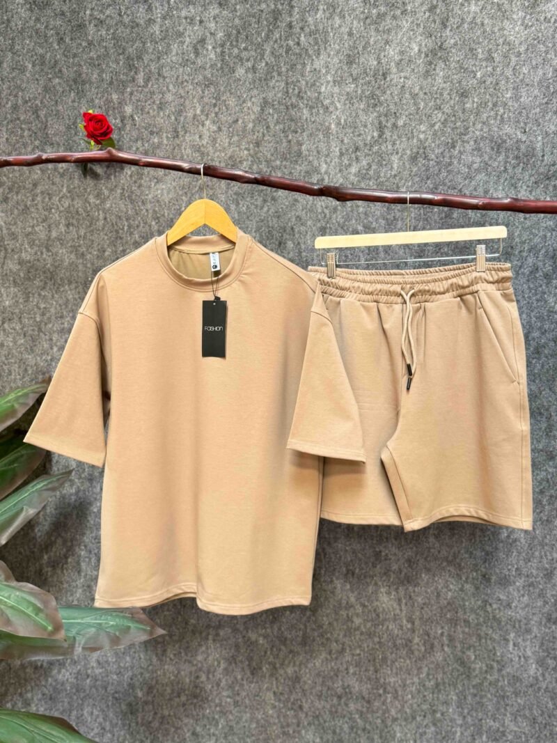 ⁦Plain Men's Suit, T-shirt And Shorts⁩ - الصورة ⁦2⁩